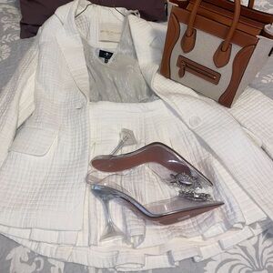 Amanda Uprichard Textured Cream Women's Blazer